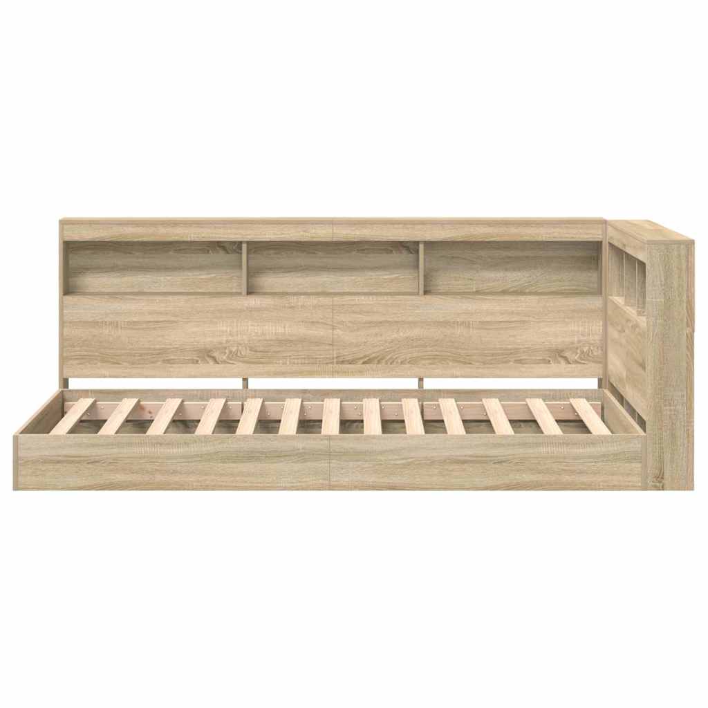 vidaXL Bücherregal-Bett Sonoma-Eiche 75 x 190 cm Holzwerkstoff