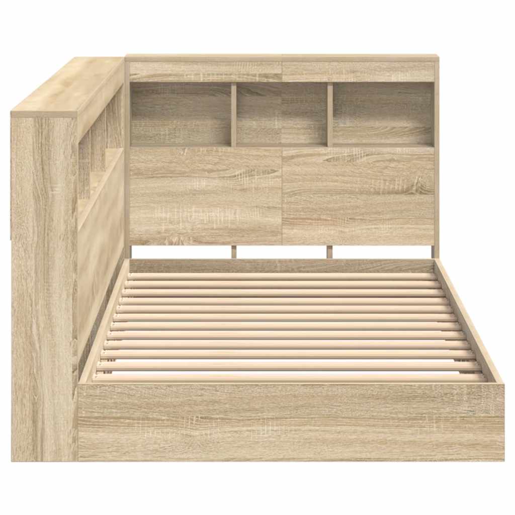 vidaXL Bücherregal-Bett Sonoma-Eiche 75 x 190 cm Holzwerkstoff