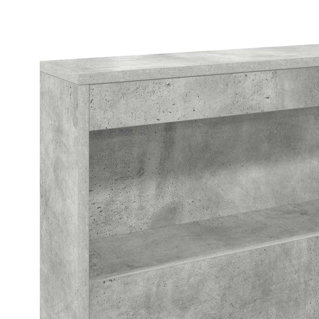 vidaXL Bücherregal-Bett Beton Grau 75 x 190 cm Holzwerkstoff