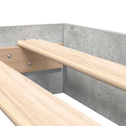 vidaXL Bücherregal-Bett Beton Grau 75 x 190 cm Holzwerkstoff