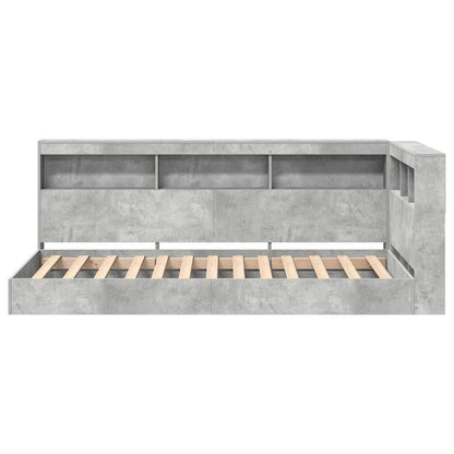 vidaXL Bücherregal-Bett Beton Grau 75 x 190 cm Holzwerkstoff