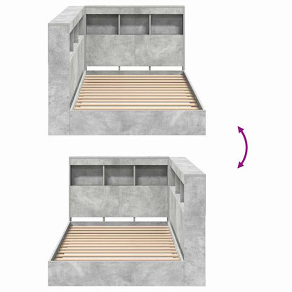 vidaXL Bücherregal-Bett Beton Grau 75 x 190 cm Holzwerkstoff