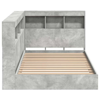 vidaXL Bücherregal-Bett Beton Grau 75 x 190 cm Holzwerkstoff