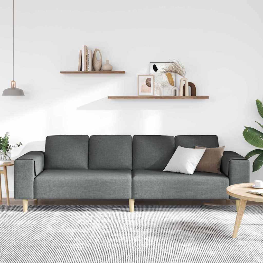 vidaXL Wohnzimmer Couch Dunkelgrau 250 x 77 x 76 cm Polyester