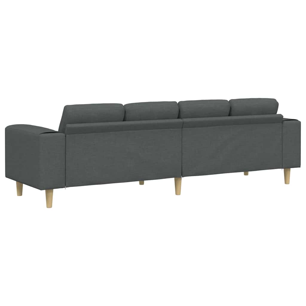 vidaXL Wohnzimmer Couch Dunkelgrau 250 x 77 x 76 cm Polyester