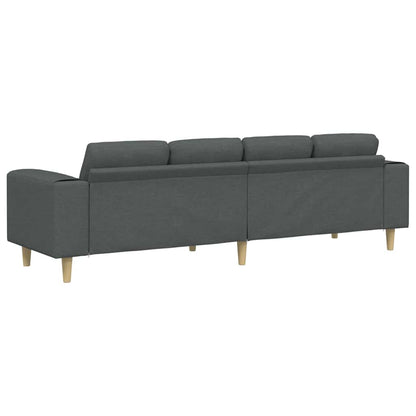 vidaXL Wohnzimmer Couch Dunkelgrau 250 x 77 x 76 cm Polyester