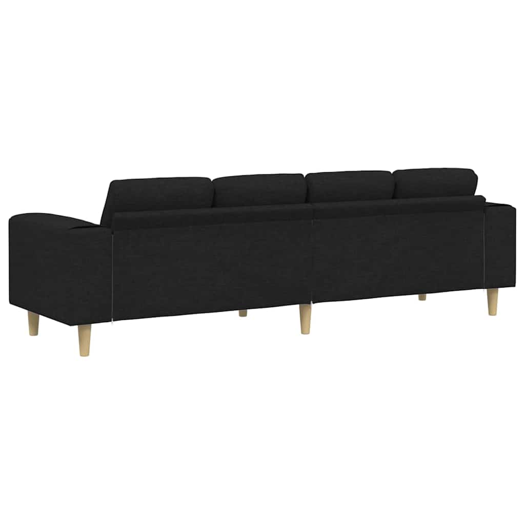 Wohnzimmer Couch Schwarz 250 x 77 x 76 cm Polyester