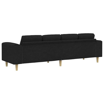 Wohnzimmer Couch Schwarz 250 x 77 x 76 cm Polyester