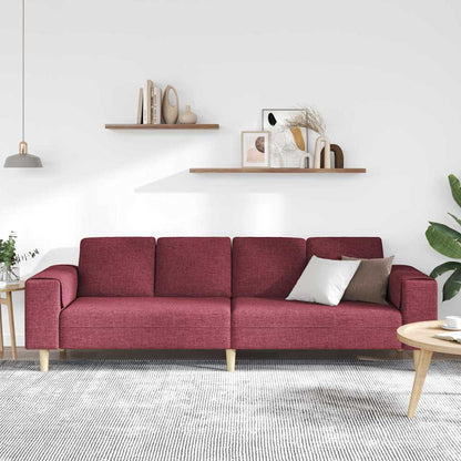 vidaXL Wohnzimmer Couch Weinrot 250 x 77 x 76 cm Polyester