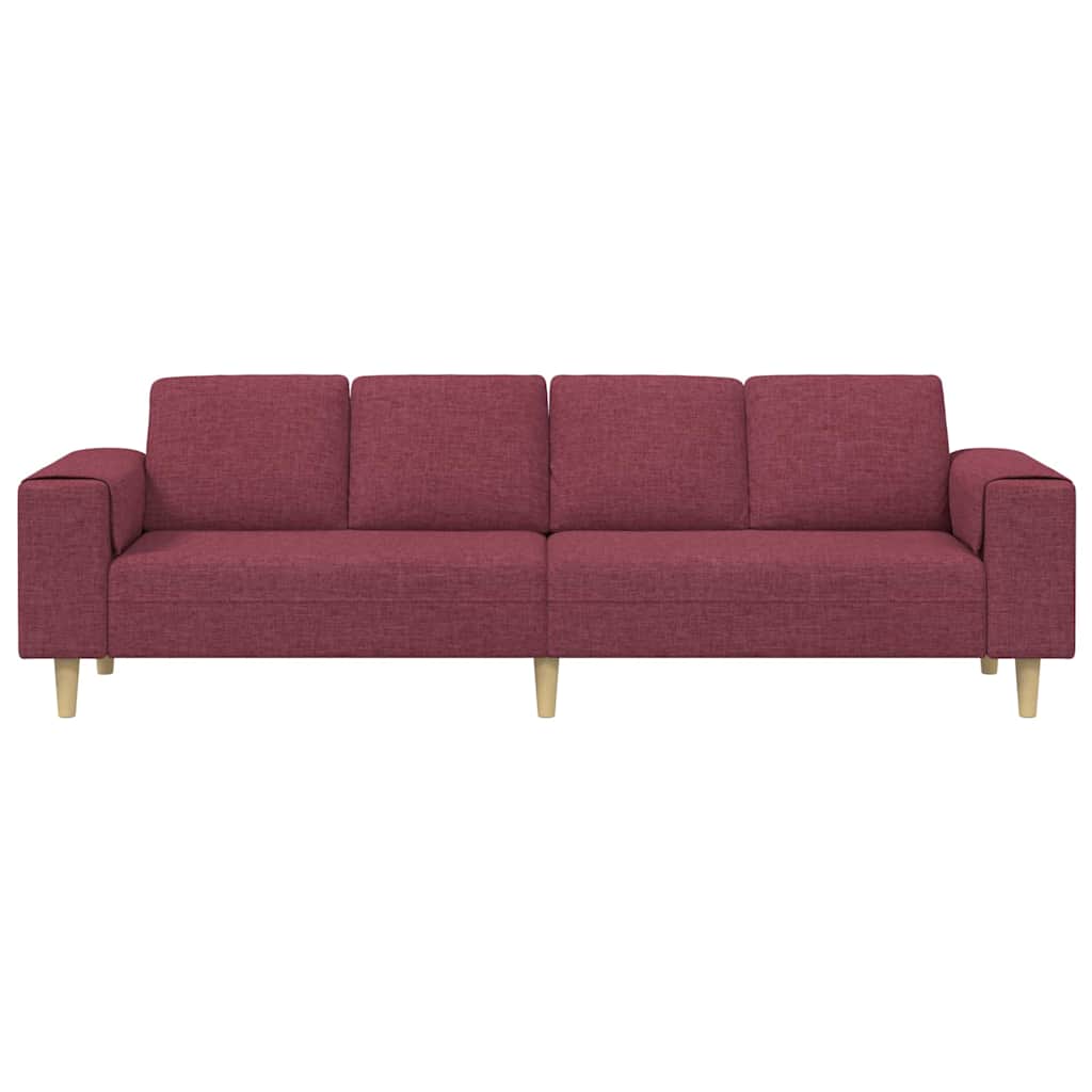 vidaXL Wohnzimmer Couch Weinrot 250 x 77 x 76 cm Polyester