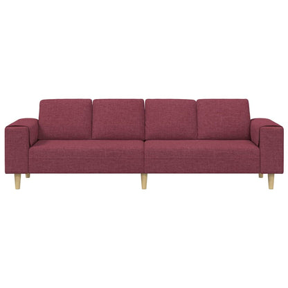 vidaXL Wohnzimmer Couch Weinrot 250 x 77 x 76 cm Polyester