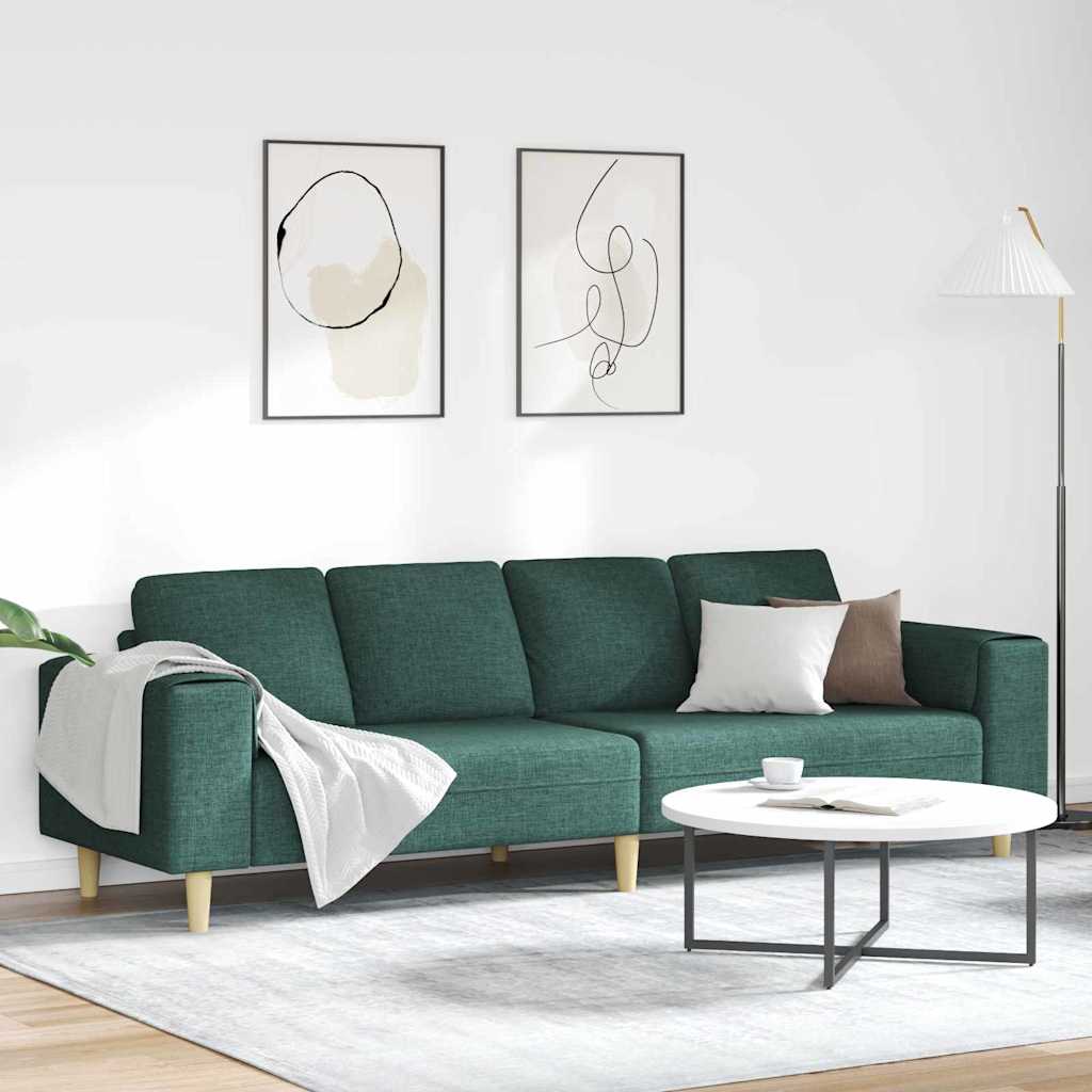 vidaXL Wohnzimmer Couch Dunkelgrün 250 x 77 x 76 cm Polyester
