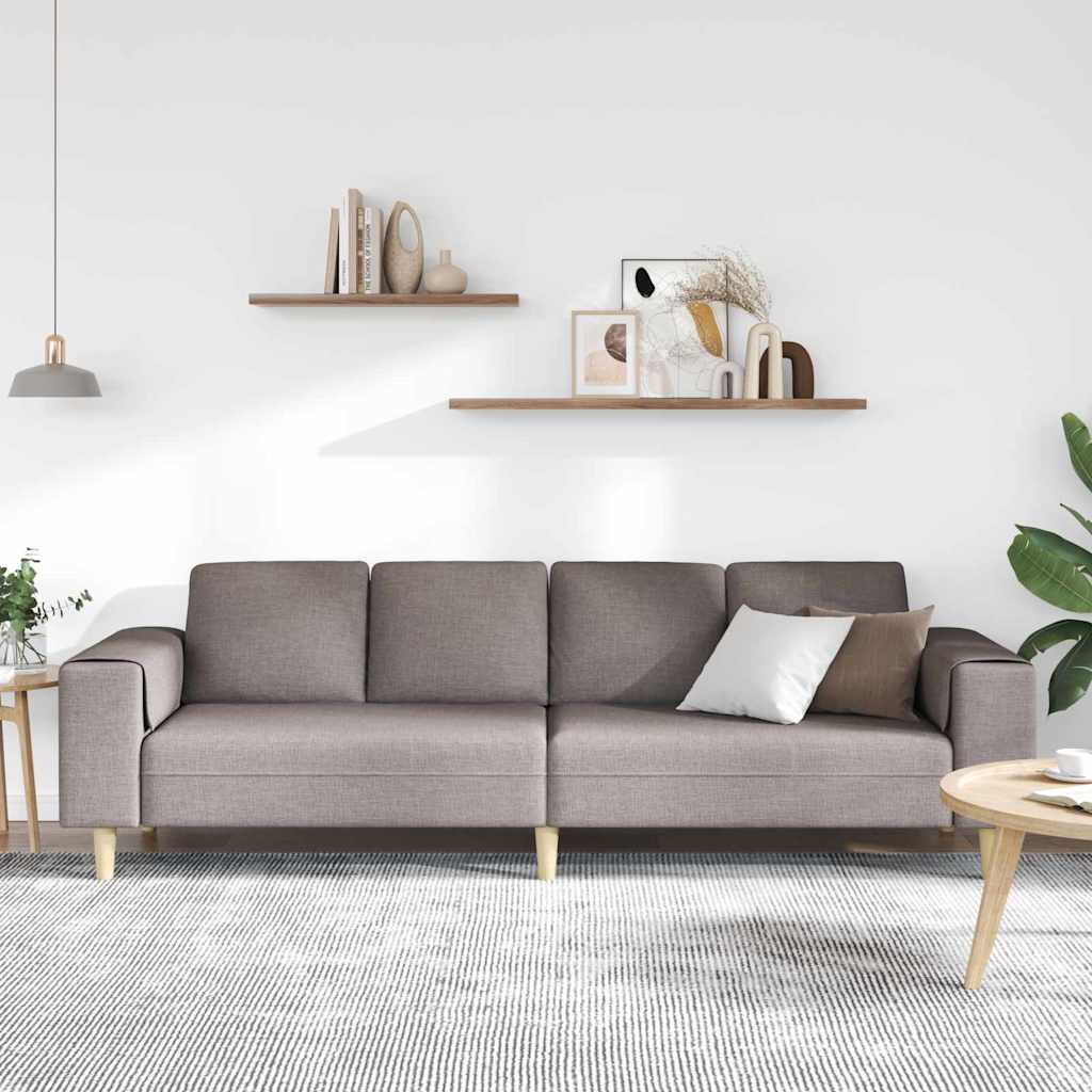 vidaXL Wohnzimmer Couch Taupe 250 x 77 x 76 cm Polyester
