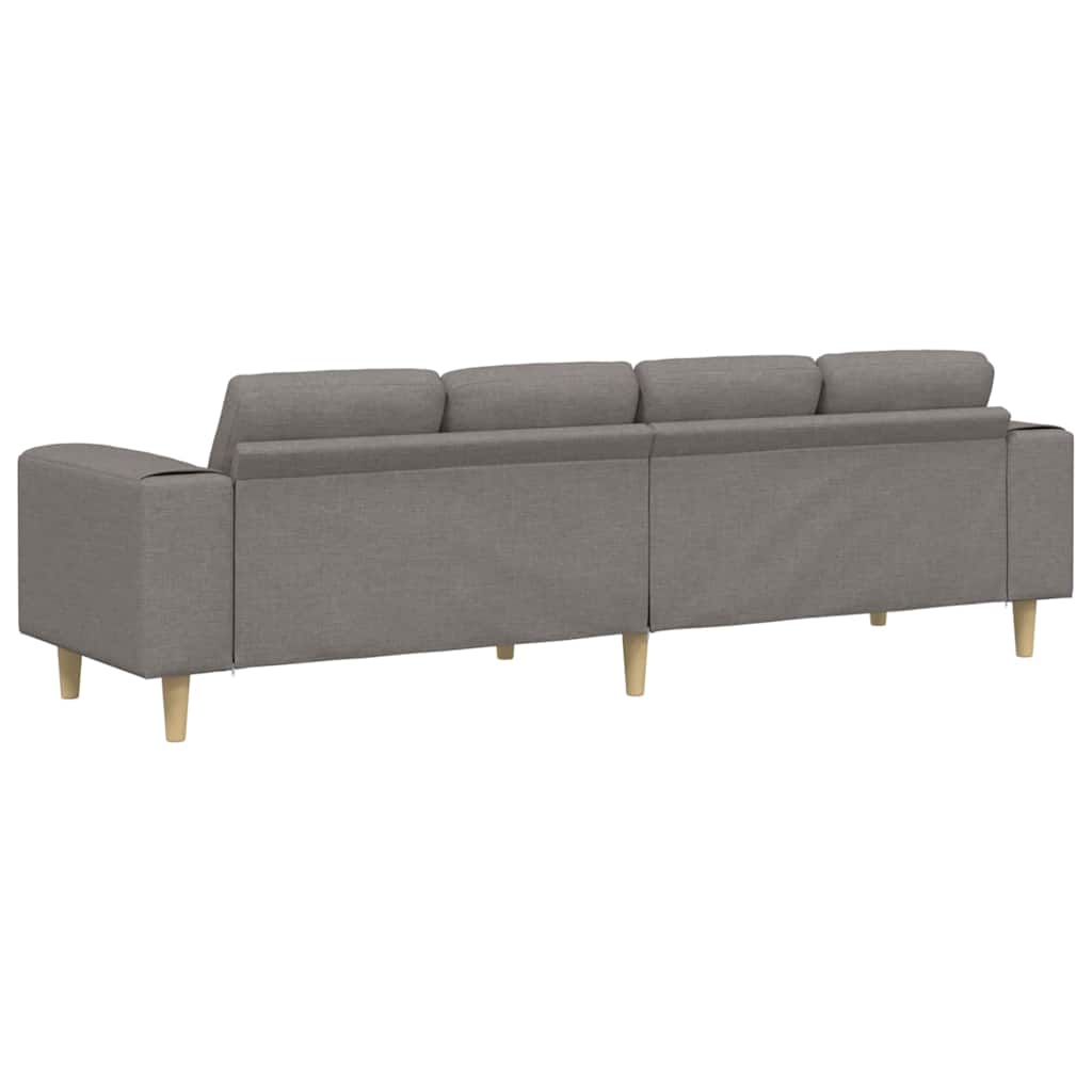 vidaXL Wohnzimmer Couch Taupe 250 x 77 x 76 cm Polyester