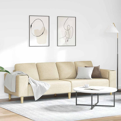 vidaXL Wohnzimmer Couch Creme 250 x 77 x 76 cm Polyester