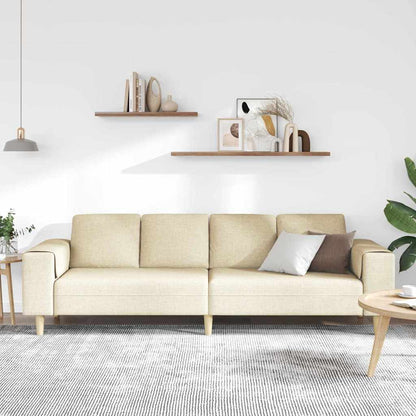 vidaXL Wohnzimmer Couch Creme 250 x 77 x 76 cm Polyester