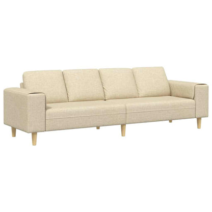 vidaXL Wohnzimmer Couch Creme 250 x 77 x 76 cm Polyester
