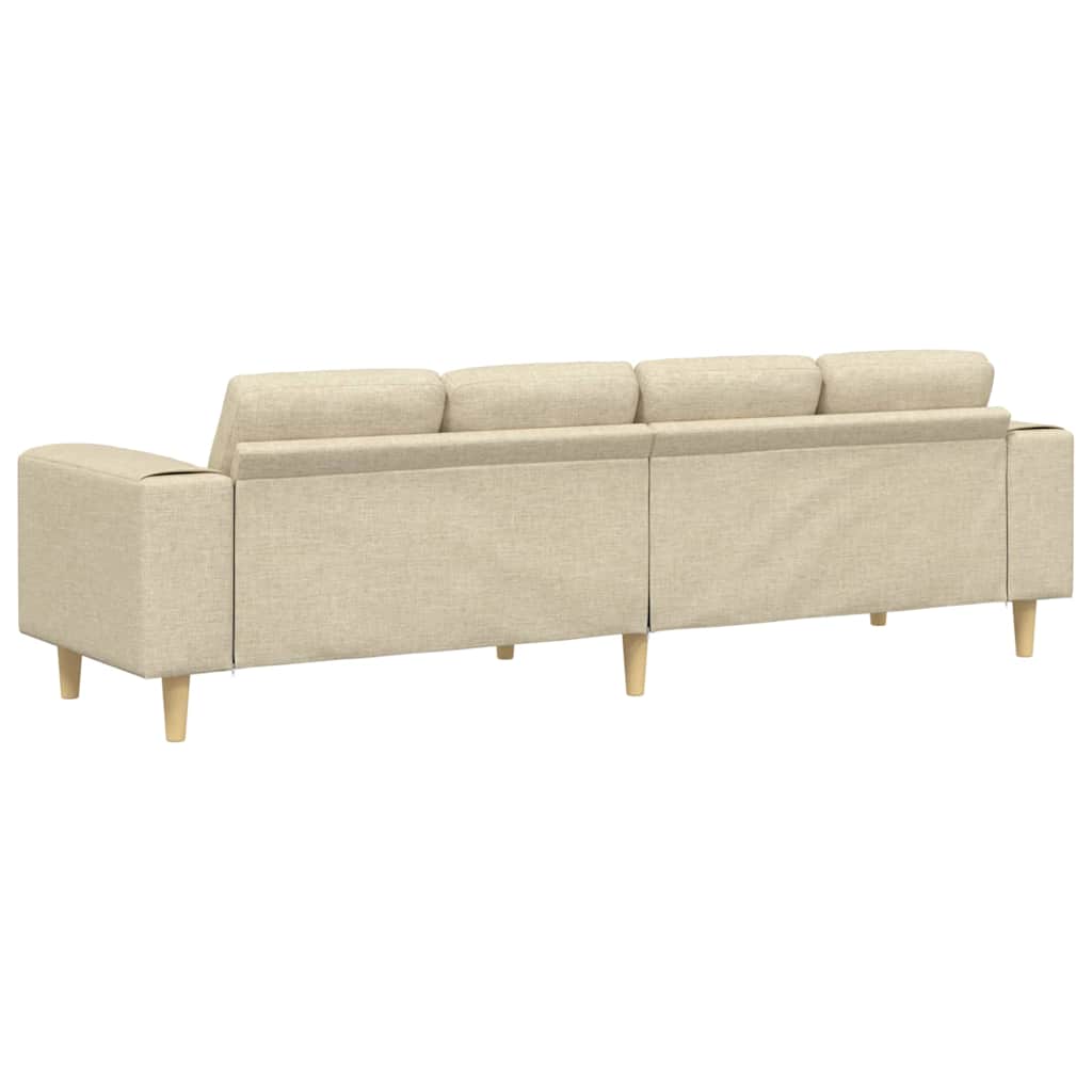 vidaXL Wohnzimmer Couch Creme 250 x 77 x 76 cm Polyester