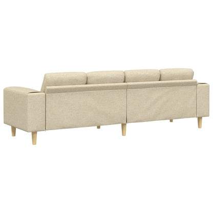 vidaXL Wohnzimmer Couch Creme 250 x 77 x 76 cm Polyester