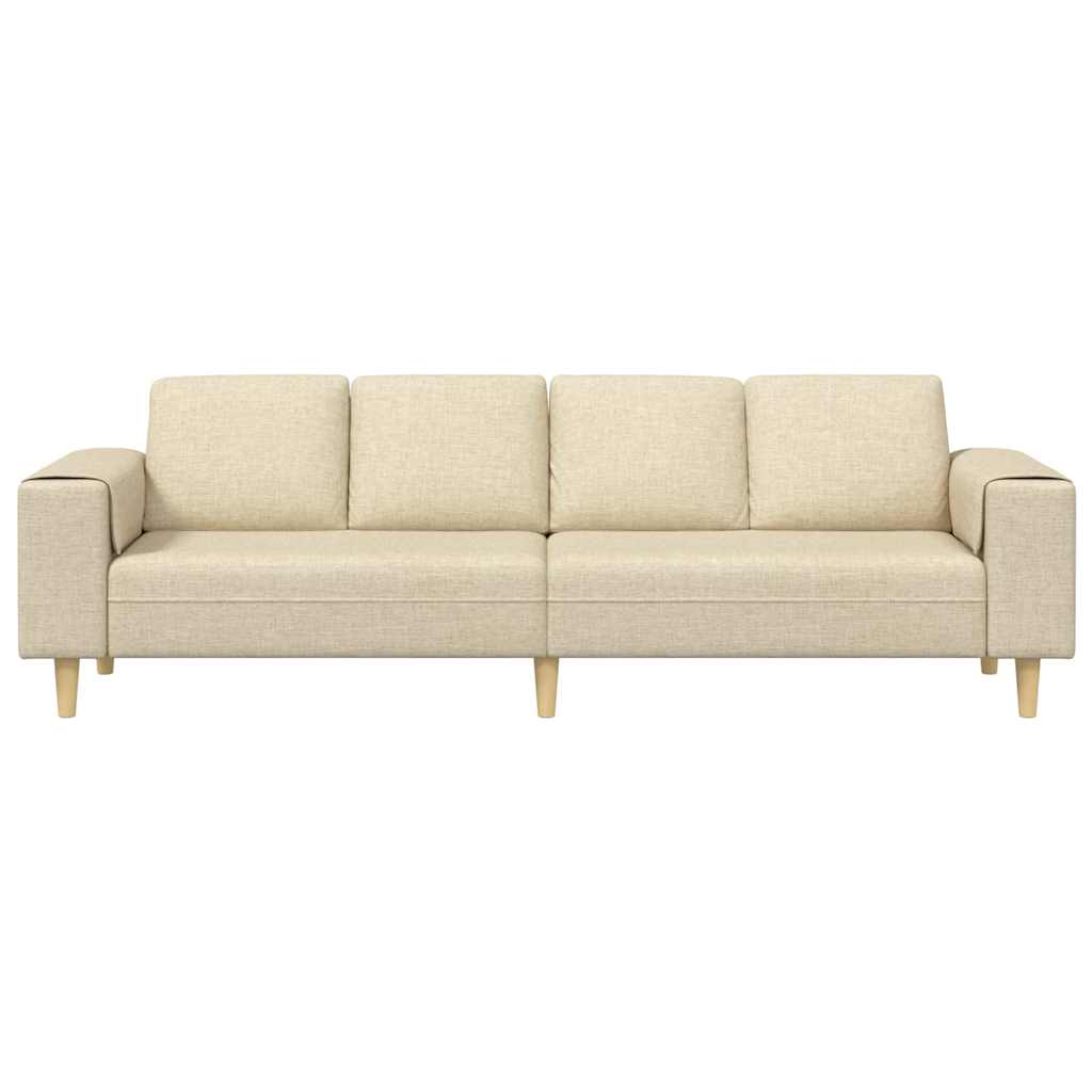 vidaXL Wohnzimmer Couch Creme 250 x 77 x 76 cm Polyester