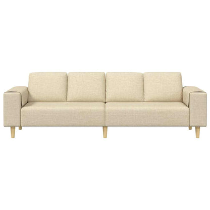 vidaXL Wohnzimmer Couch Creme 250 x 77 x 76 cm Polyester