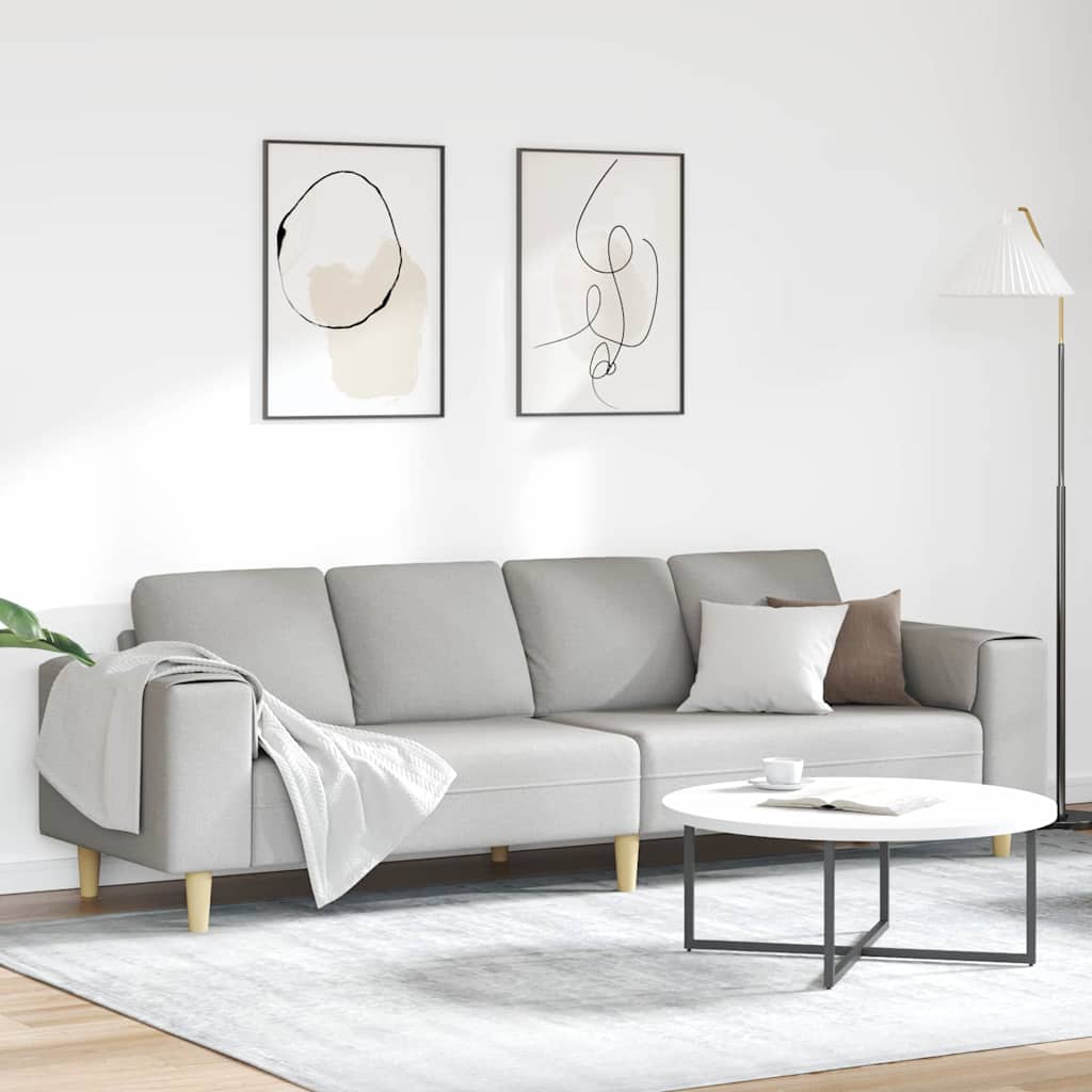 Wohnzimmer Couch Wolkengrau 250 x 77 x 76 cm Polyester