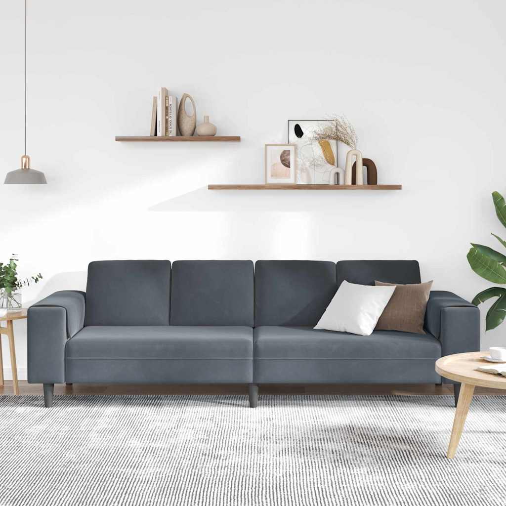vidaXL Wohnzimmer Couch Dunkelgrau 250 x 77 x 76 cm