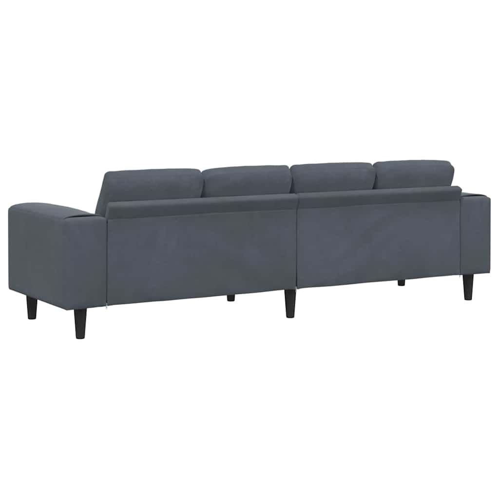 vidaXL Wohnzimmer Couch Dunkelgrau 250 x 77 x 76 cm