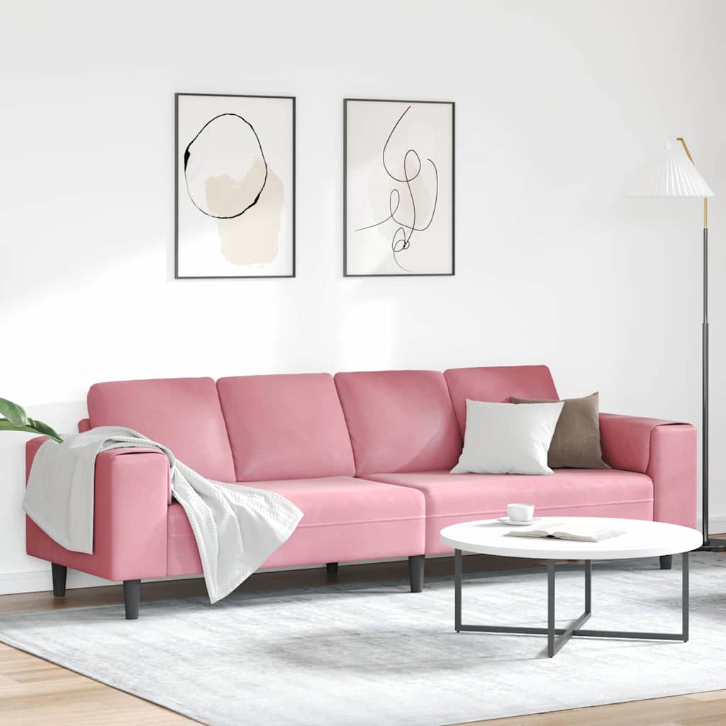 vidaXL Wohnzimmer Couch Rosa 250 x 77 x 76 cm