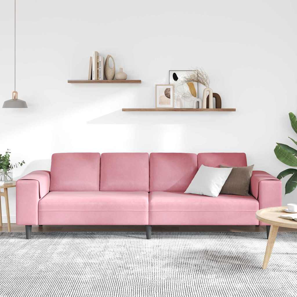 vidaXL Wohnzimmer Couch Rosa 250 x 77 x 76 cm