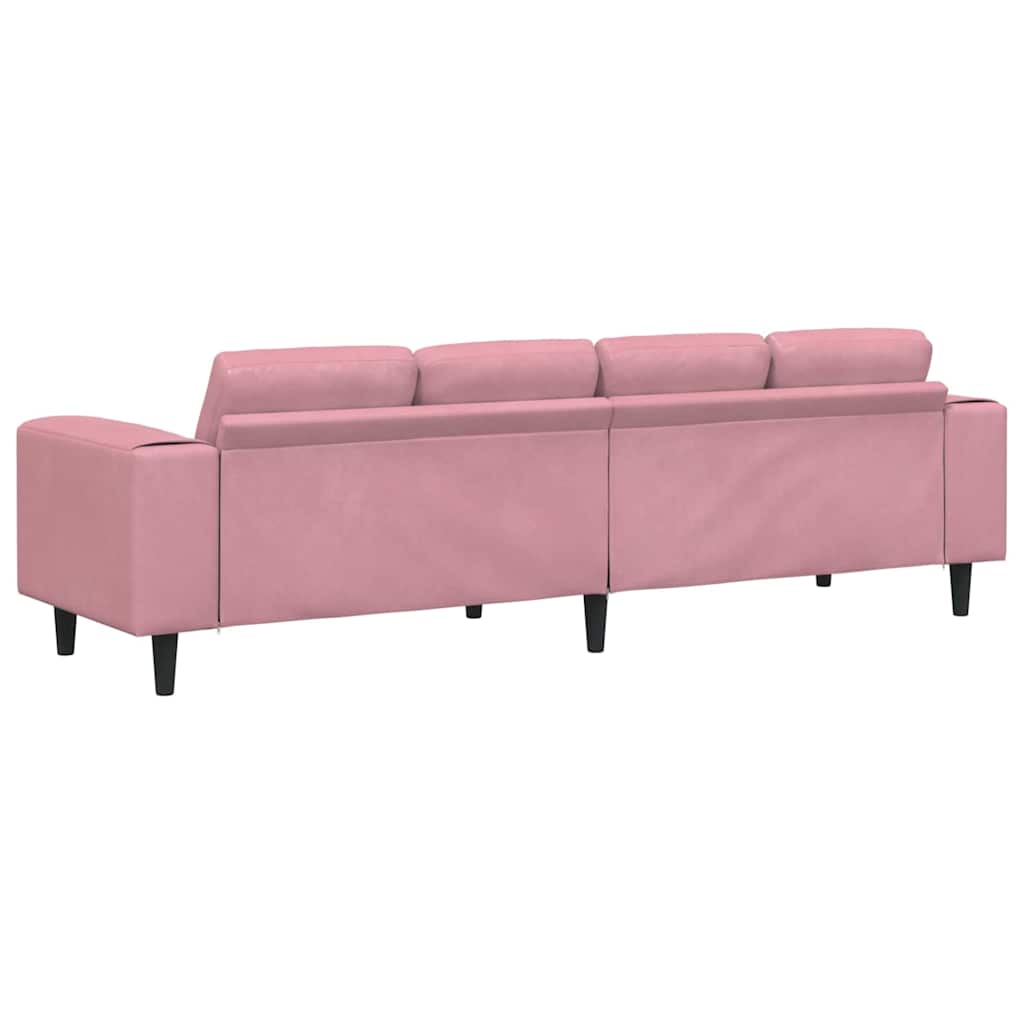 vidaXL Wohnzimmer Couch Rosa 250 x 77 x 76 cm