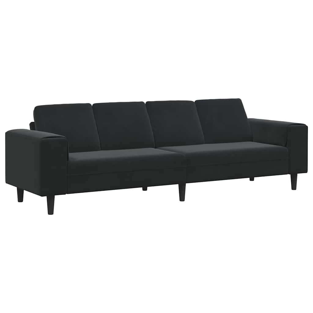 Wohnzimmer Couch Schwarz 250 x 77 x 76 cm