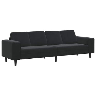vidaXL Wohnzimmer Couch Schwarz 250 x 77 x 76 cm