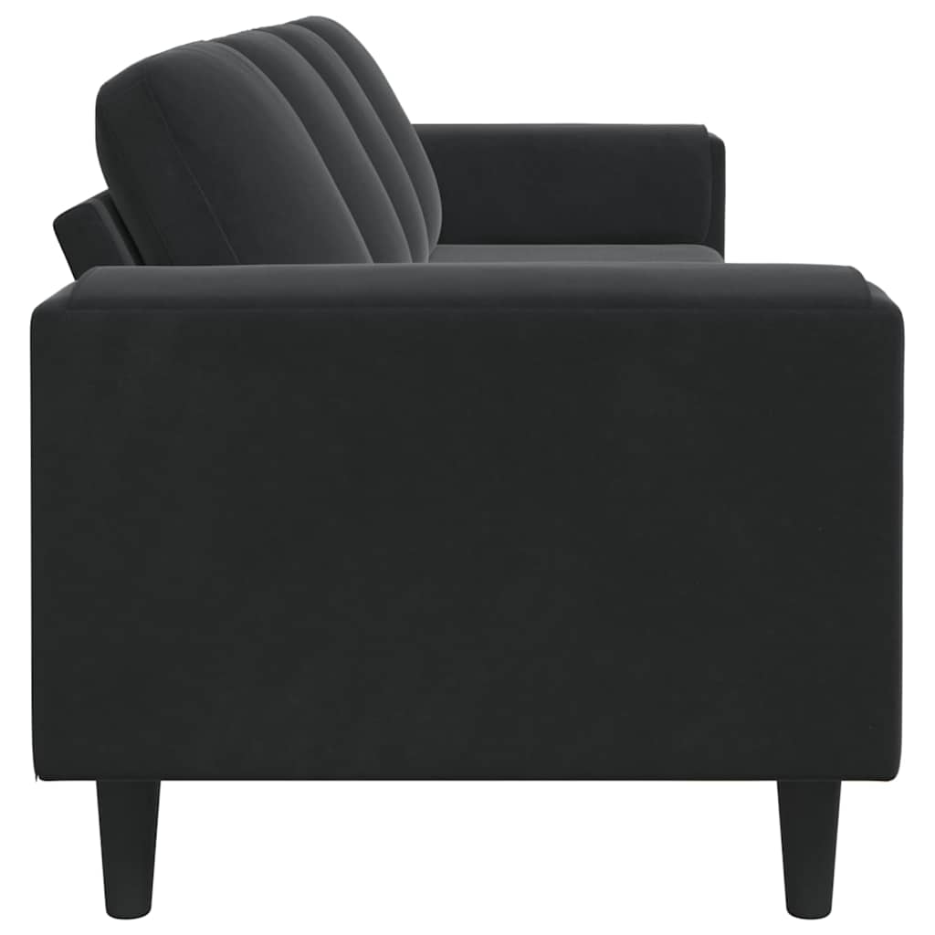 Wohnzimmer Couch Schwarz 250 x 77 x 76 cm