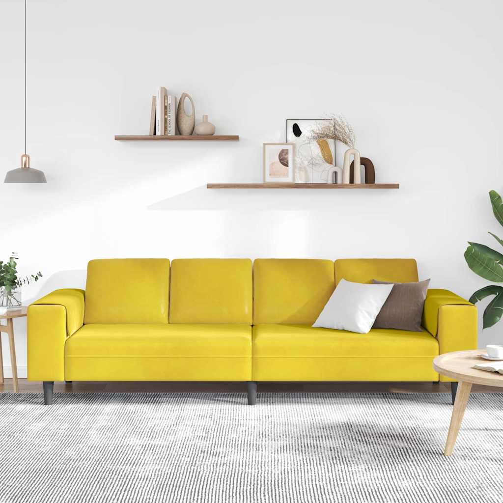 vidaXL Wohnzimmer Couch Gelb 250 x 77 x 76 cm