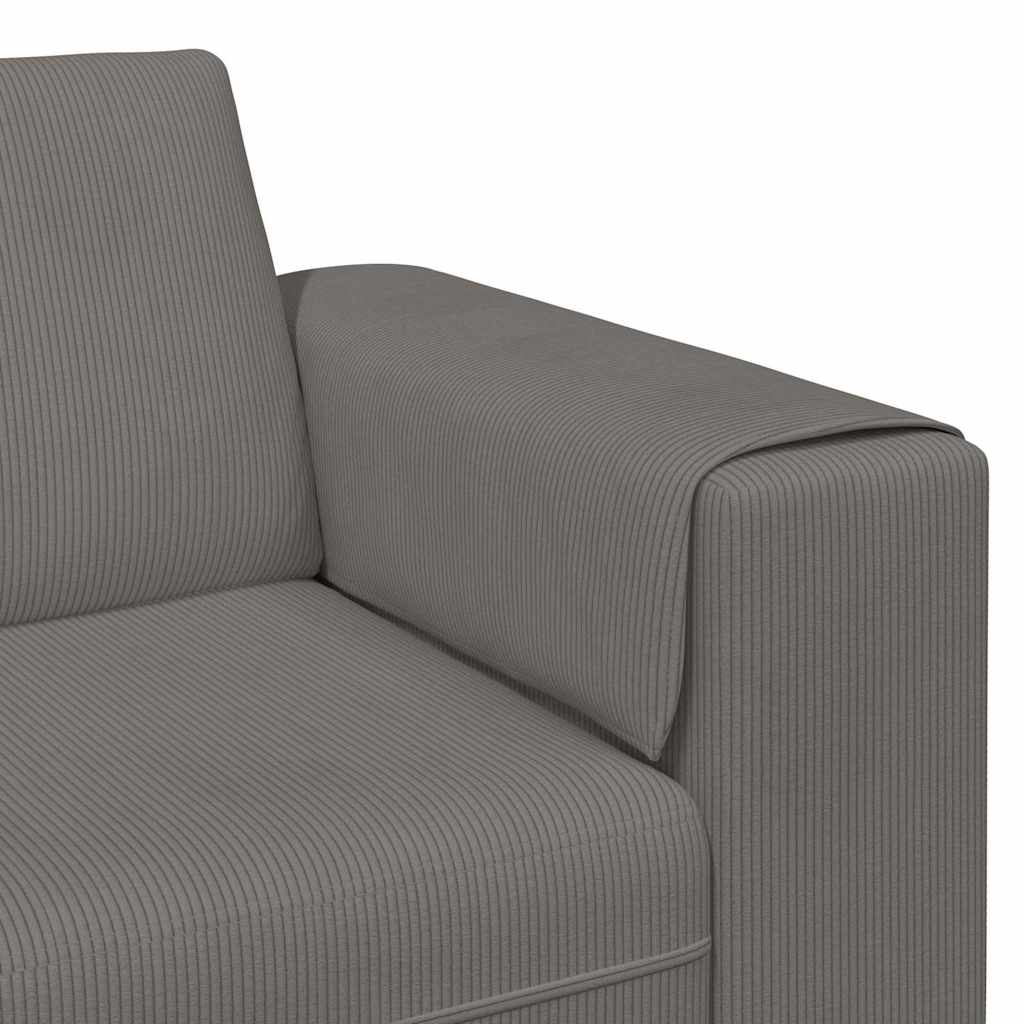 vidaXL Sofa mit Kissen Hellgrau 250 x 77 x 76 cm Cordstoff