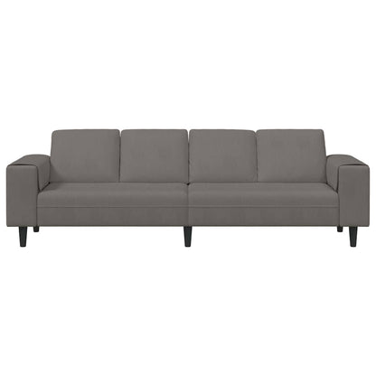 vidaXL Sofa mit Kissen Hellgrau 250 x 77 x 76 cm Cordstoff