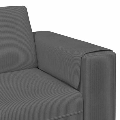 vidaXL Sofa mit Kissen Dunkelgrau 250 x 77 x 76 cm Cordstoff