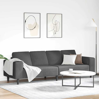 vidaXL Sofa mit Kissen Dunkelgrau 250 x 77 x 76 cm Cordstoff