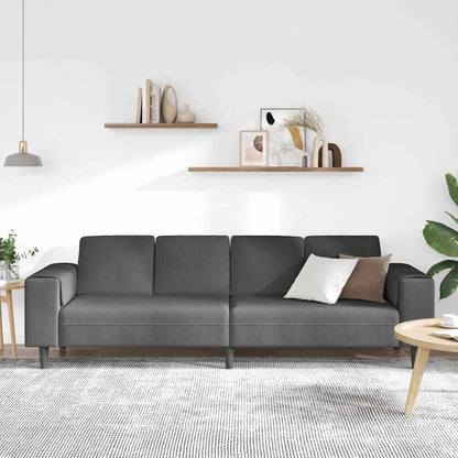 vidaXL Sofa mit Kissen Dunkelgrau 250 x 77 x 76 cm Cordstoff