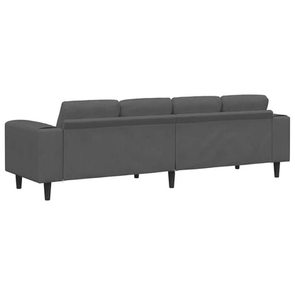 vidaXL Sofa mit Kissen Dunkelgrau 250 x 77 x 76 cm Cordstoff