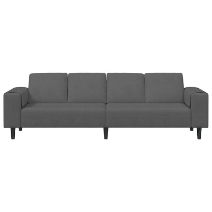 vidaXL Sofa mit Kissen Dunkelgrau 250 x 77 x 76 cm Cordstoff