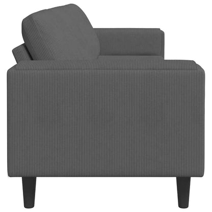 vidaXL Sofa mit Kissen Dunkelgrau 250 x 77 x 76 cm Cordstoff