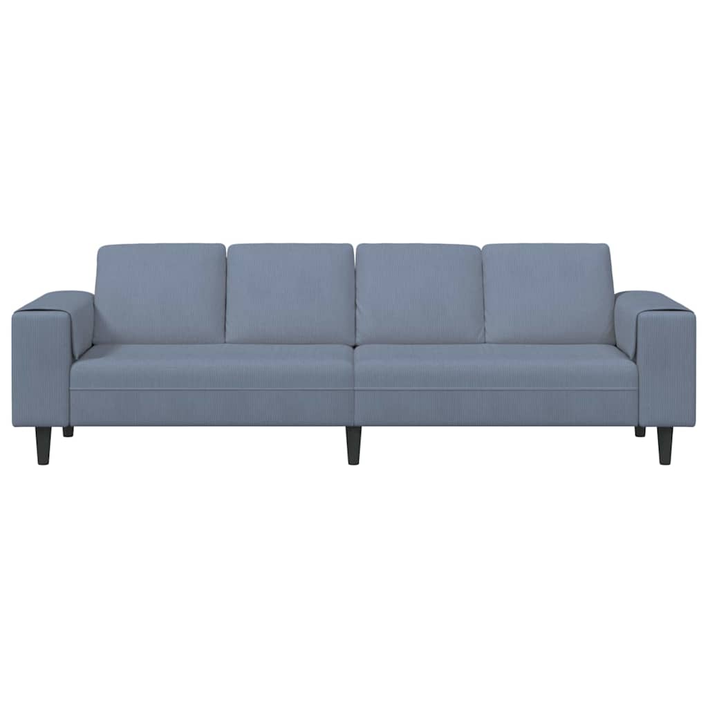 vidaXL Sofa mit Kissen Blau 250 x 77 x 76 cm Cordstoff