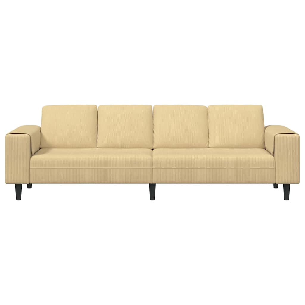 vidaXL Sofa mit Kissen Grau-Grün 250 x 77 x 76 cm Cordstoff