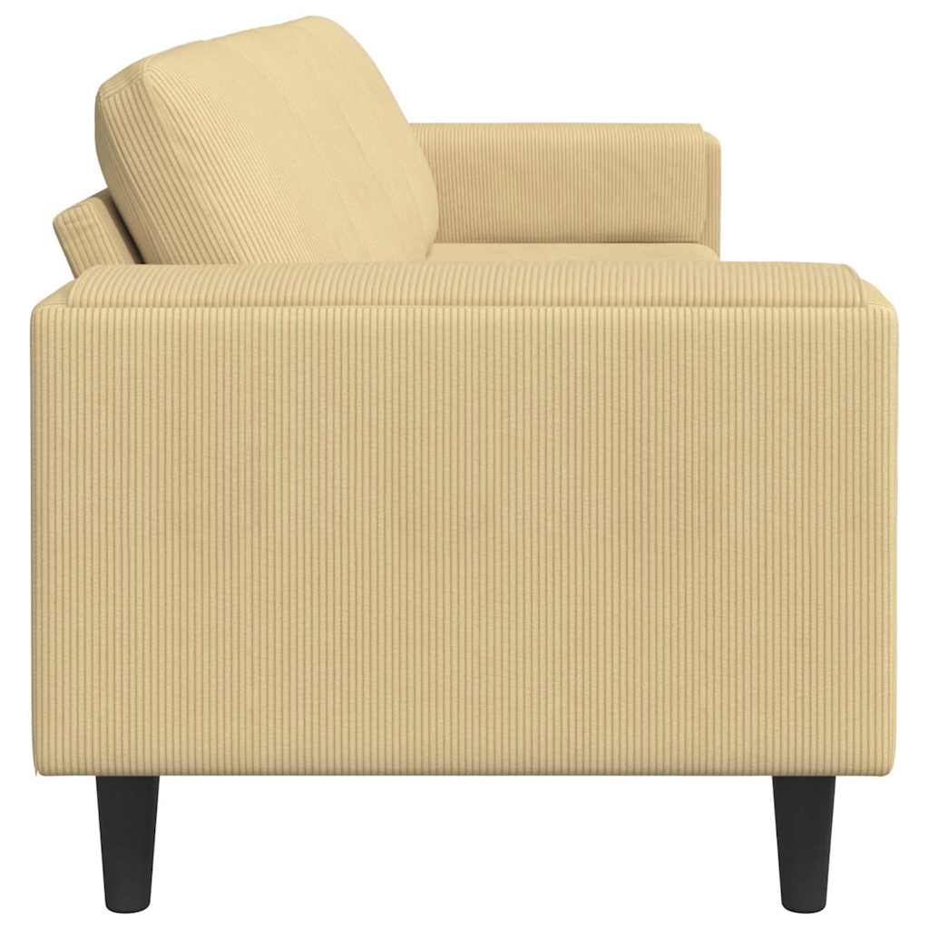 vidaXL Sofa mit Kissen Grau-Grün 250 x 77 x 76 cm Cordstoff