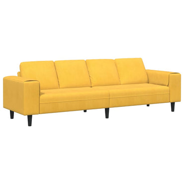 vidaXL Sofa mit Kissen Helles Gelb 250 x 77 x 76 cm Cordstoff