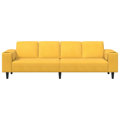 Sofa mit Kissen Helles Gelb 250 x 77 x 76 cm Cordstoff