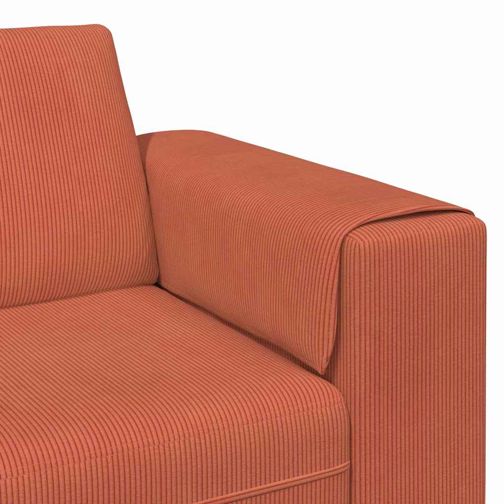 vidaXL Sofa mit Kissen Rot-Orange 250 x 77 x 76 cm Cordstoff