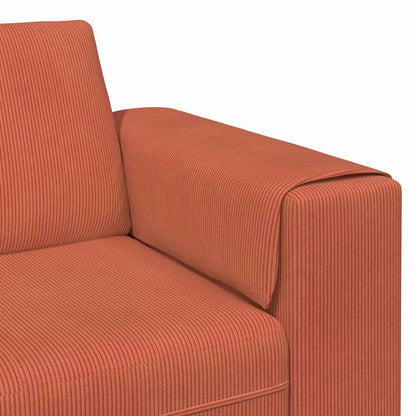 vidaXL Sofa mit Kissen Rot-Orange 250 x 77 x 76 cm Cordstoff